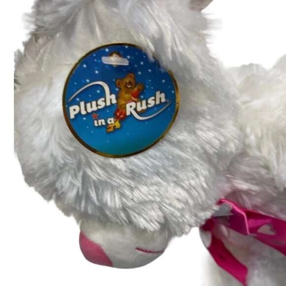 KELLYTOY 14" Plush Bear White Pink Heart Ribbon Cuddly Stuffed Animal Toy‎ NEW - Picture 6 of 15